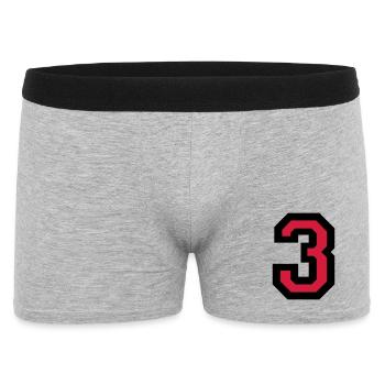 Number Three - The number 3 - Men's Boxer Shorts - heather grey - Front