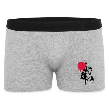 A sprayer with spray can in graffiti style - Men's Boxer Shorts - heather grey - Front