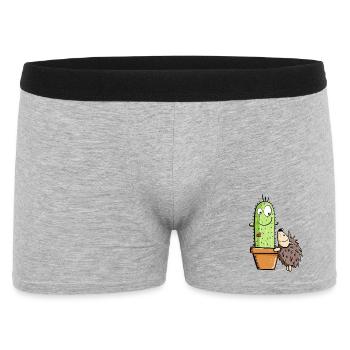 Hérisson et cactus amoureux - Boxer Homme - gris chiné - Devant