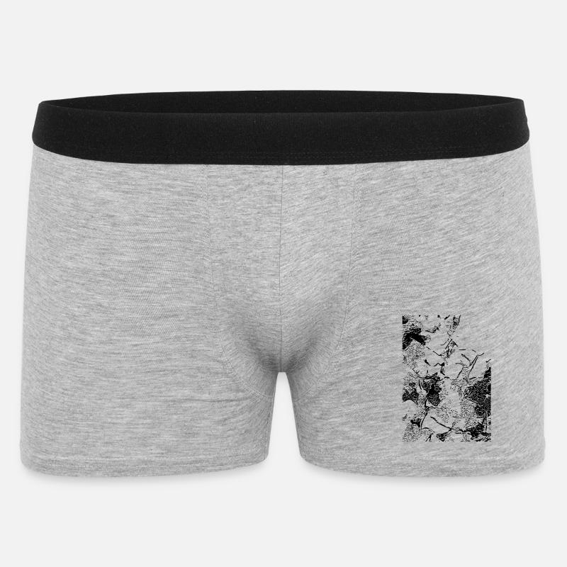 Abstract image / line / black / pattern - Men's Boxer Shorts - heather grey