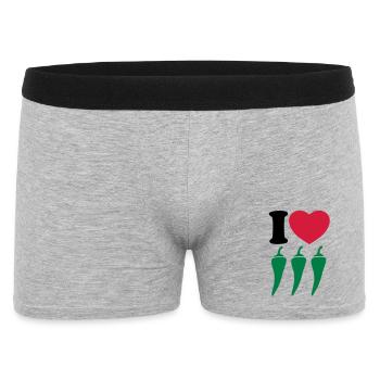 I love chili - J'aime chili - Boxer Homme - gris chiné - Devant