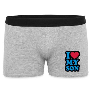 I love my son - Ich liebe meinen Sohn - Männer Boxer Shorts - Grau meliert - Vorne