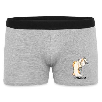 Happy Haflinger - Männer Boxer Shorts - Grau meliert - Vorne