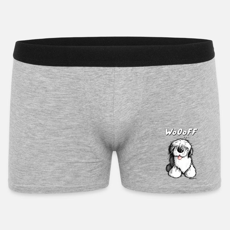 Woooff Bobtail - Männer Boxer Shorts - Grau meliert