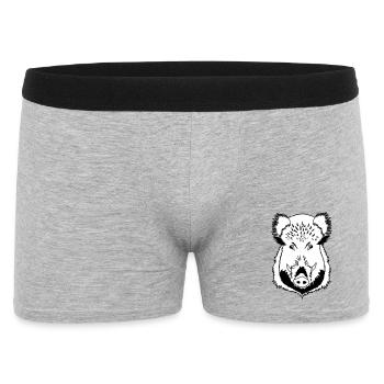 Wild boar head black and white - Men's Boxer Shorts - heather grey - Front