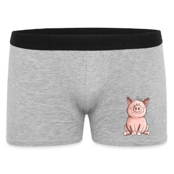 Cochon heureux - Boxer Homme - gris chiné - Devant