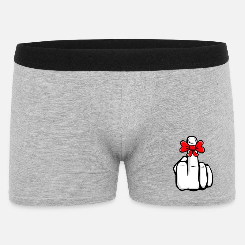 Håndknep dig! Langemand! Sødt cool symbol - Boxer Shorts til mænd - grå meleret
