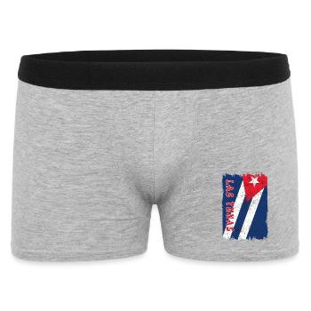 Las Tunas Kuba Vintage Flagge - Männer Boxer Shorts - Grau meliert - Vorne