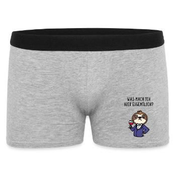 Faultier Zoo Chillen Säugetier Relax Statement - Männer Boxer Shorts - Grau meliert - Vorne