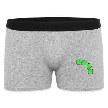 Grüne Quadrate Sequenz - Männer Boxer Shorts - Grau meliert - Vorne