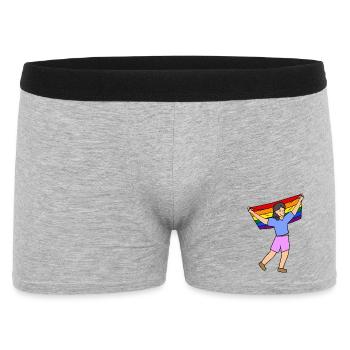 Défilé du drapeau arc-en-ciel LGBT Droits des homosexuels - Boxer Homme - gris chiné - Devant