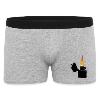 flaming skull and black lighter - Men's Boxer Shorts - heather grey - Front