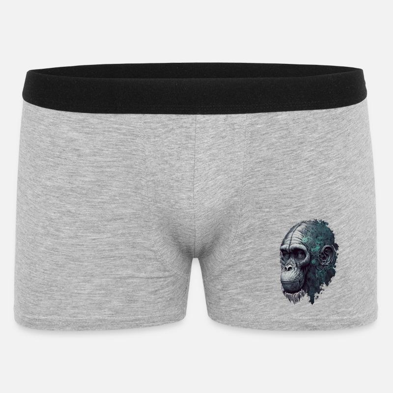 KI-gesteuerter Affe - Männer Boxer Shorts - Grau meliert