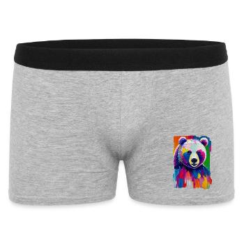 Multicolored painting Bear portrait - Men's Boxer Shorts - heather grey - Front