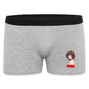 Anime charm with a floral accent - Men's Boxer Shorts - heather grey - Front