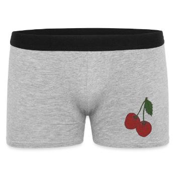 kirschen gewebe - Männer Boxer Shorts - Grau meliert - Vorne