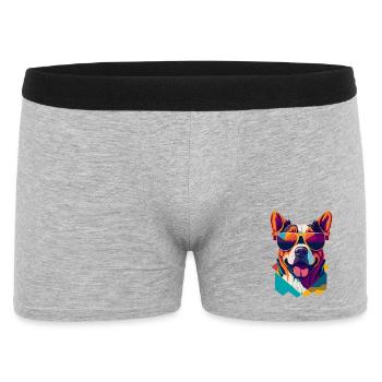 Pawsome Attitude: Retro Dog T-Shirt - Men's Boxer Shorts - heather grey - Front