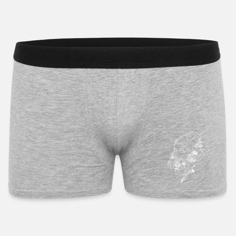 Blumenmaske 1 - Männer Boxer Shorts - Grau meliert