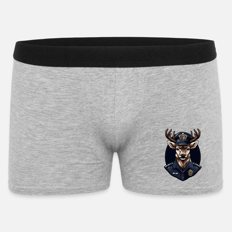 Hirsch Polizei - Männer Boxer Shorts - Grau meliert