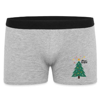 Weihnachtsbaum - Christbaum - Männer Boxer Shorts - Grau meliert - Vorne
