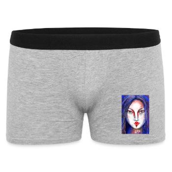 Farbkontrollierte Masken berührte Kunst - Männer Boxer Shorts - Grau meliert - Vorne