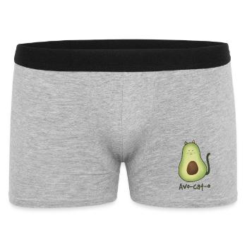 Avo-Cat-o – Lustiges Wortspiel-Design 🥑🐱 - Männer Boxer Shorts - Grau meliert - Vorne