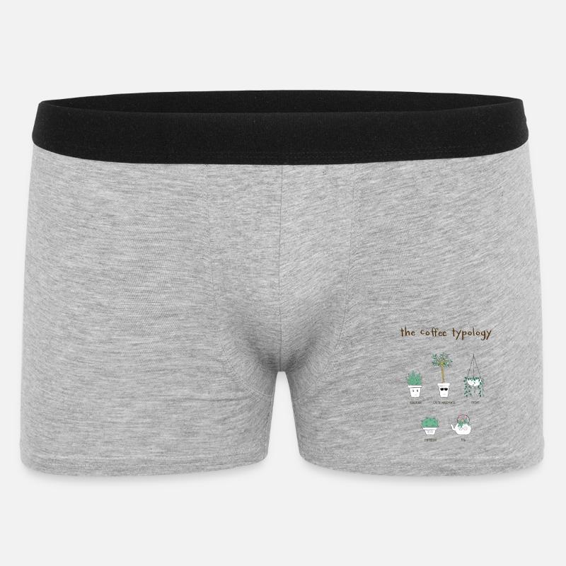 Kaffee Typologie - Männer Boxer Shorts - Grau meliert