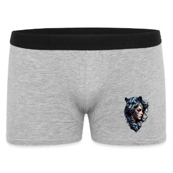 Leopard head and black woman. - Men's Boxer Shorts - heather grey - Front