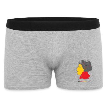 Landkarte mit stylischer Frau und Nationalfarben - Männer Boxer Shorts - Grau meliert - Vorne