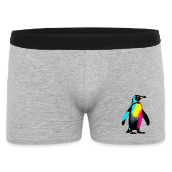 Pinguin - Männer Boxer Shorts - Grau meliert - Vorne