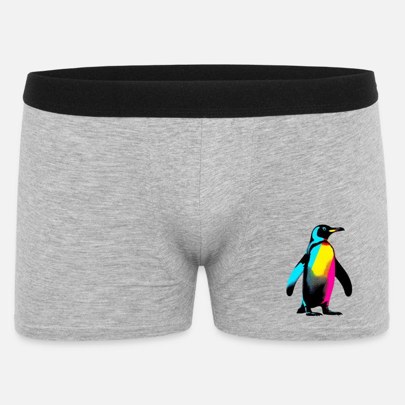 Pinguin - Männer Boxer Shorts - Grau meliert