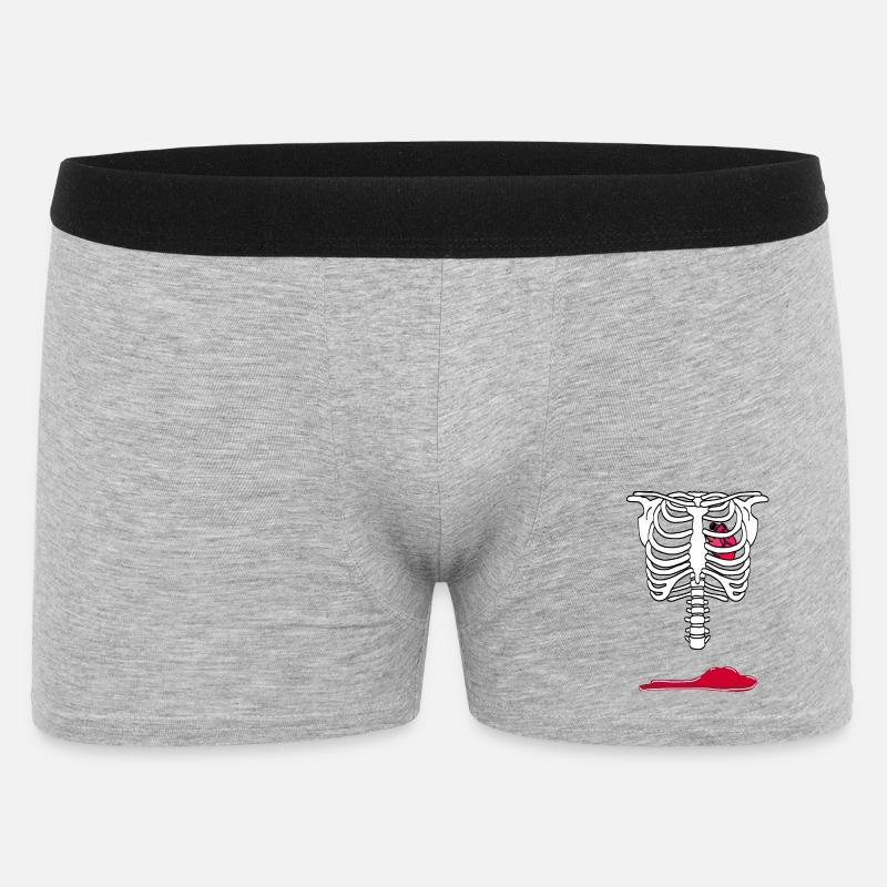 Brustkorb mit Herz und Blutlache - Männer Boxer Shorts - Grau meliert