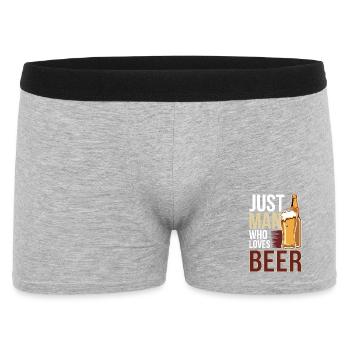 Just Man Who Loves Beer - Männer Boxer Shorts - Grau meliert - Vorne