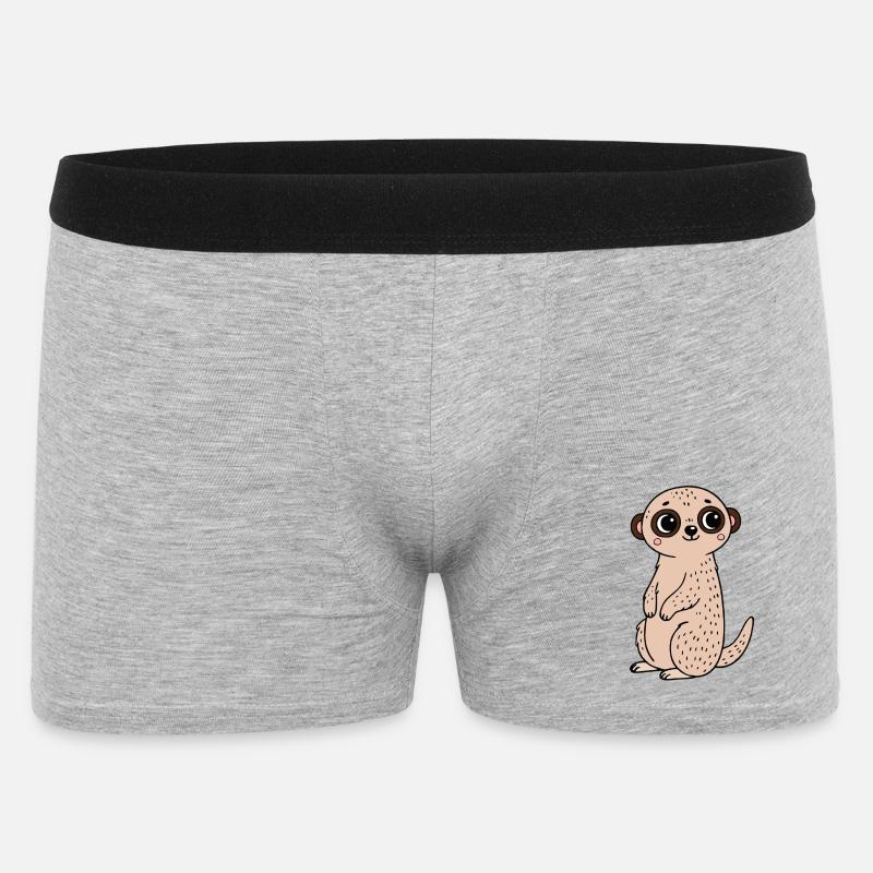 Erdmännchen - Männer Boxer Shorts - Grau meliert
