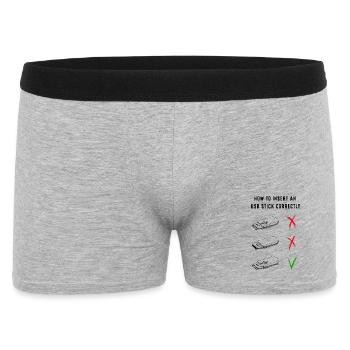 How to insert an usb stick correctly - Men's Boxer Shorts - heather grey - Front