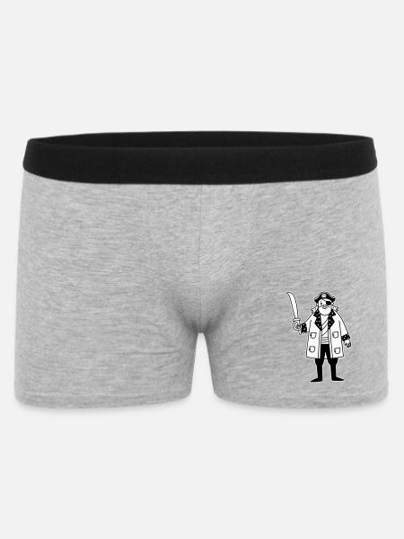 Pirat - Männer Boxer Shorts - Grau meliert