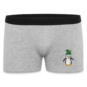 Wichtelpinguin - Männer Boxer Shorts - Grau meliert - Vorne