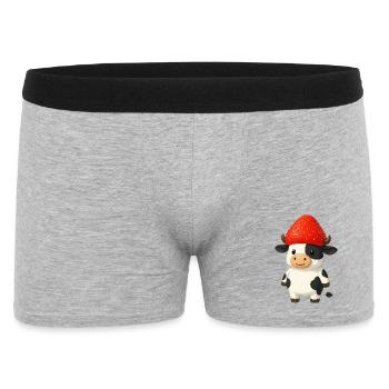 Drôle de vache avec des fraises Chapeau Fruité Humoristique - Boxer Homme - gris chiné - Devant