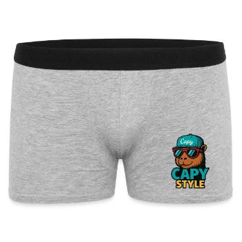 Capy Style Cap Graphic - Men's Boxer Shorts - heather grey - Front
