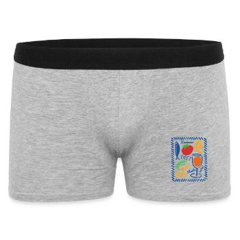 Design estival dynamique aux motifs fruités - Boxer Homme - gris chiné - Devant