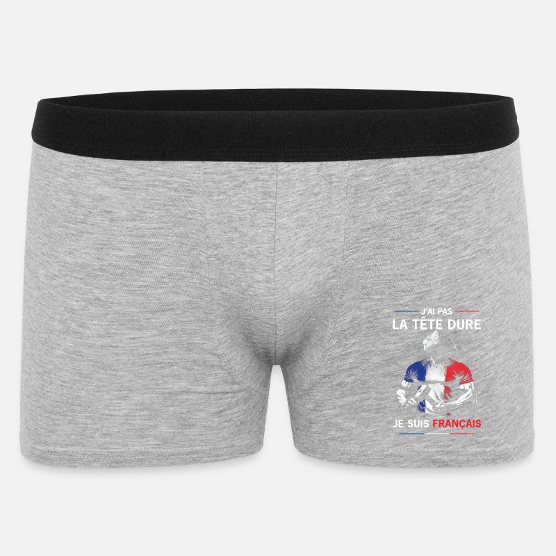 LEITER FRANKREICH - Männer Boxer Shorts - Grau meliert