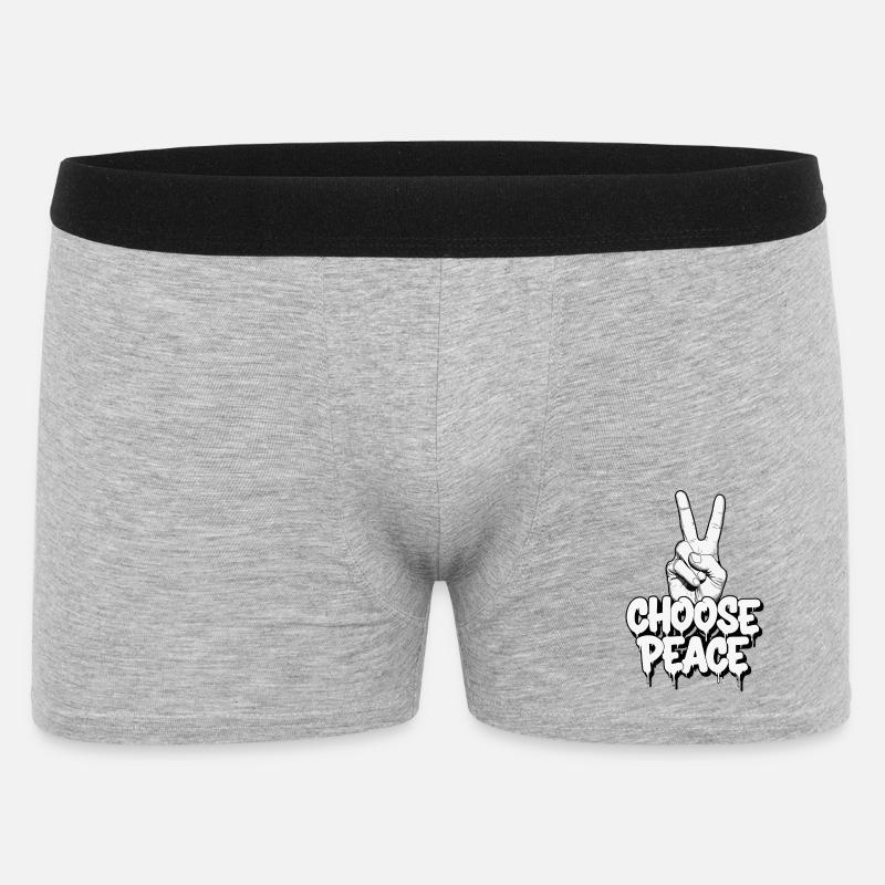 Wählen Sie Peace Graffiti - Männer Boxer Shorts - Grau meliert
