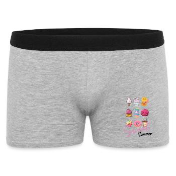 Sweet Happiness Makers – Cute Dessert Illustrations - Men's Boxer Shorts - heather grey - Front