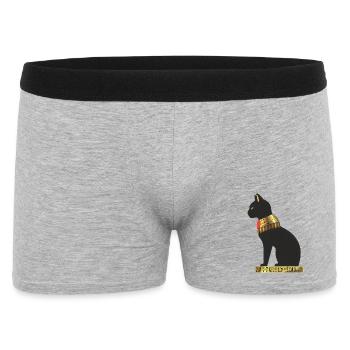Katzengöttin: Ägyptische Eleganz - Männer Boxer Shorts - Grau meliert - Vorne