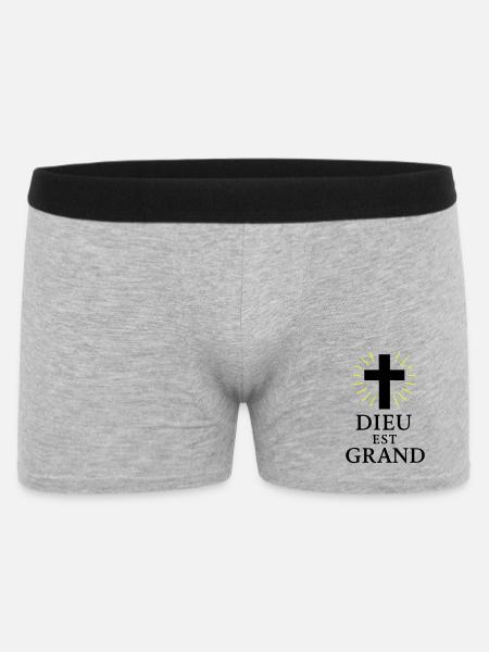 DIEU EST GRAND - Boxer Homme - gris chiné