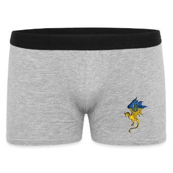 Flagge der Ukraine - Ukraine - Drachensilhouette - Männer Boxer Shorts - Grau meliert - Vorne
