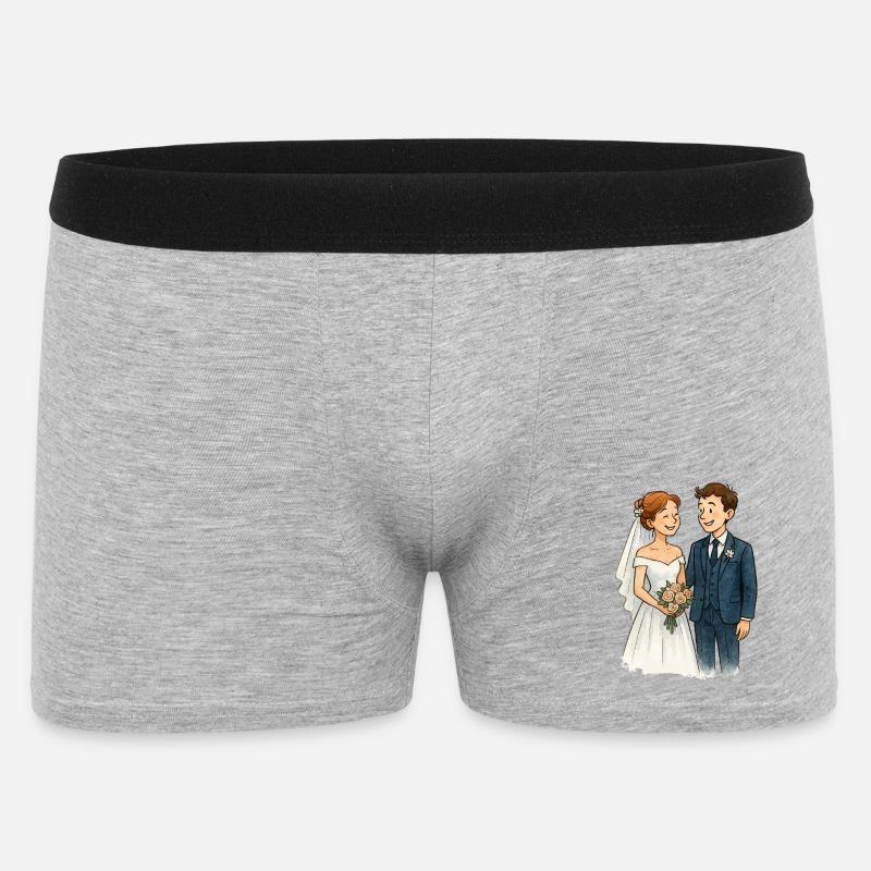 ehepaar-comic - Männer Boxer Shorts - Grau meliert