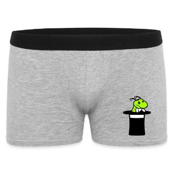Chenille Chapeau Haut de Forme Magicien Sorcier Tour de Magie Mignon - Boxer Homme - gris chiné - Devant
