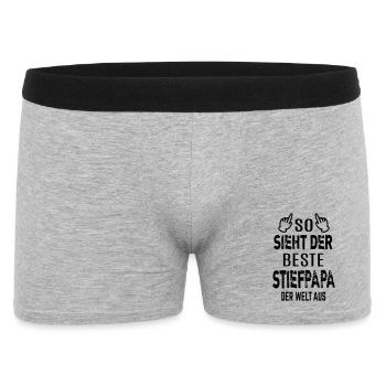 Best Stepdad World Stepfather Gift Funny - Men's Boxer Shorts - heather grey - Front