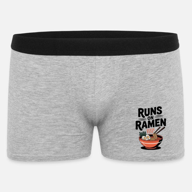 Läuft mit Ramen - Männer Boxer Shorts - Grau meliert
